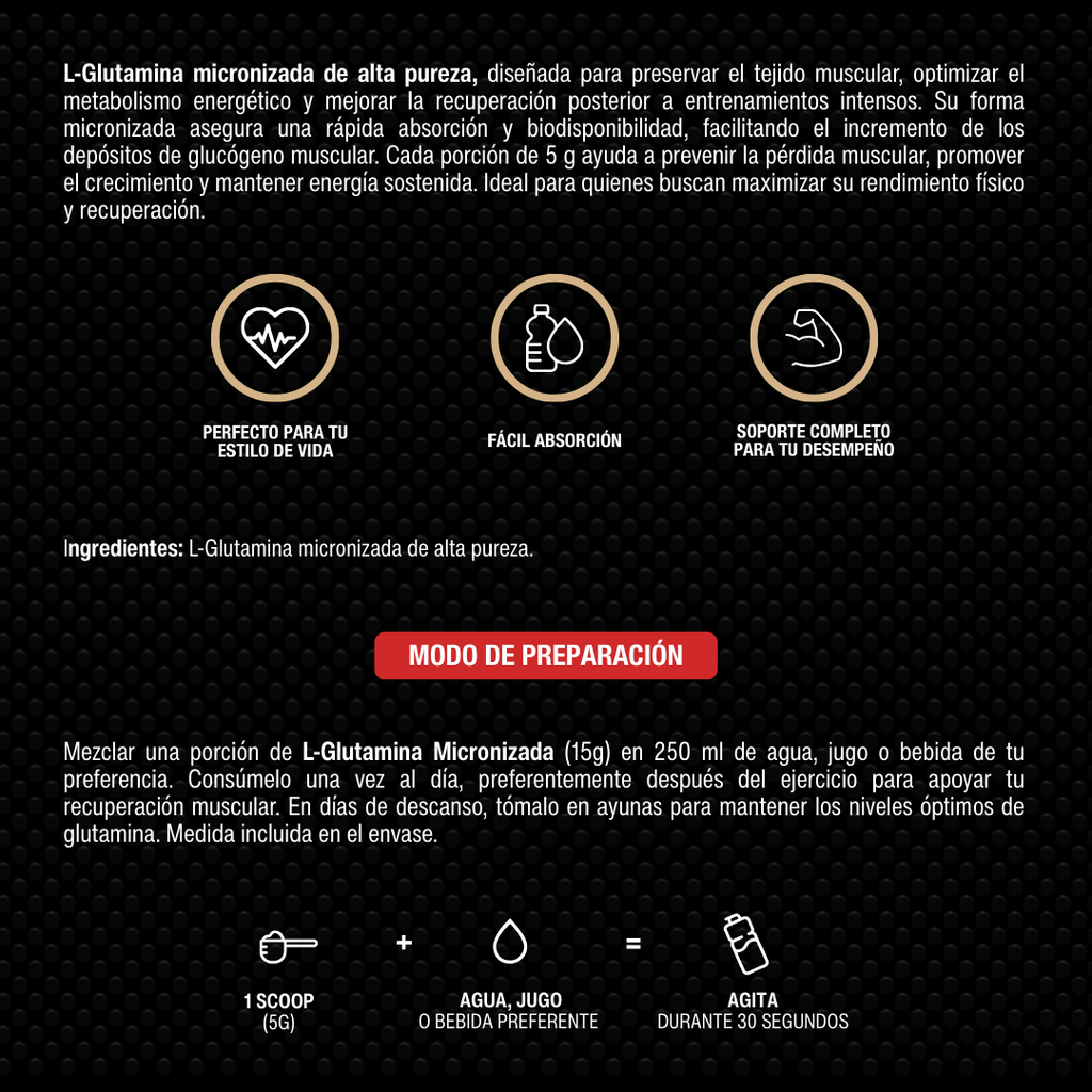 L-Glutamina Micronizada Natural